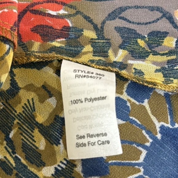 Cabi Shakespeare Floral Kimono Women's S Gray Multi Floral Chiffon Tie Front 360 - Picture 9 of 11